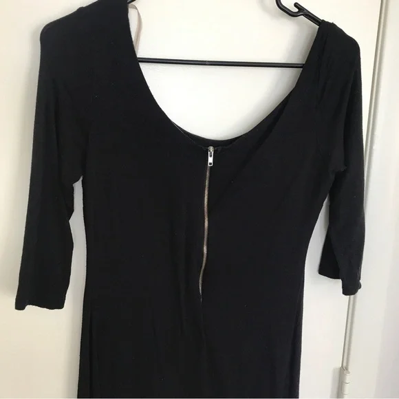 3/$15 popular basics black 3/4 sleeve midi dress - Picture 6 of 8